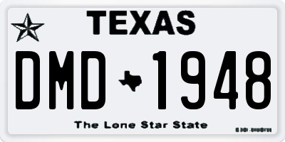 TX license plate DMD1948