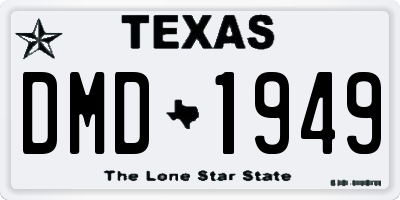 TX license plate DMD1949