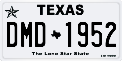 TX license plate DMD1952