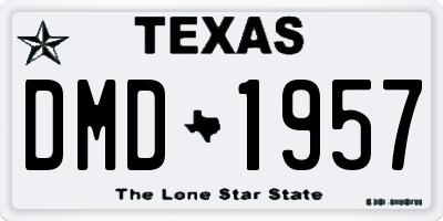 TX license plate DMD1957