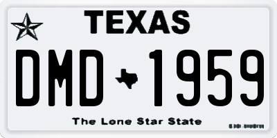 TX license plate DMD1959