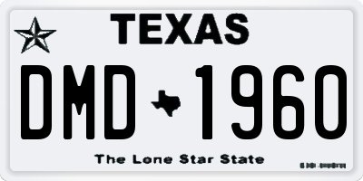 TX license plate DMD1960