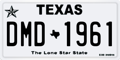 TX license plate DMD1961