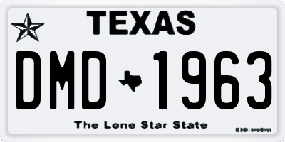 TX license plate DMD1963