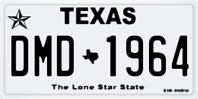 TX license plate DMD1964