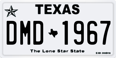 TX license plate DMD1967