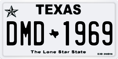 TX license plate DMD1969