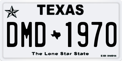 TX license plate DMD1970