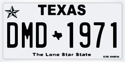 TX license plate DMD1971