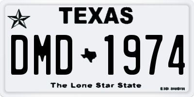 TX license plate DMD1974
