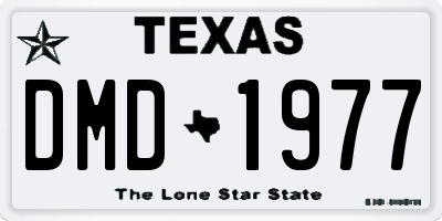 TX license plate DMD1977