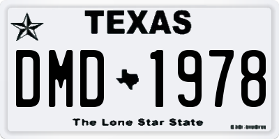 TX license plate DMD1978