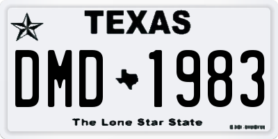 TX license plate DMD1983