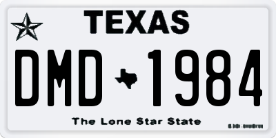 TX license plate DMD1984