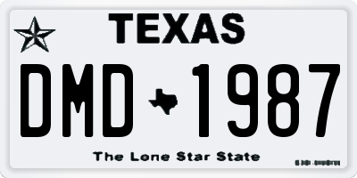 TX license plate DMD1987