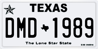 TX license plate DMD1989