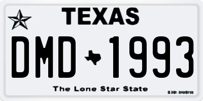 TX license plate DMD1993