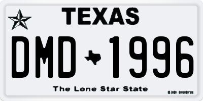 TX license plate DMD1996