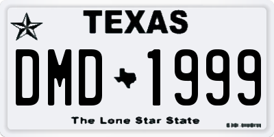 TX license plate DMD1999