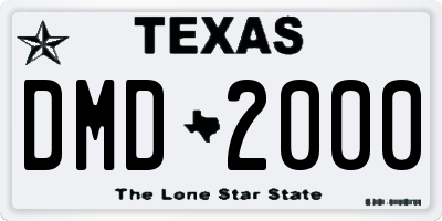 TX license plate DMD2000