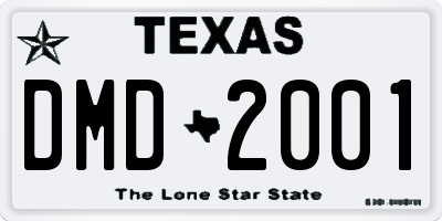 TX license plate DMD2001
