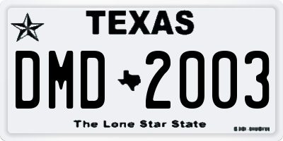 TX license plate DMD2003