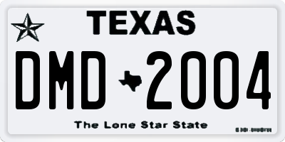 TX license plate DMD2004