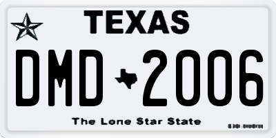 TX license plate DMD2006