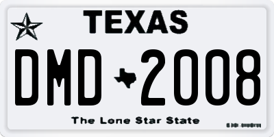 TX license plate DMD2008