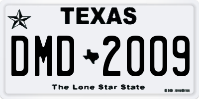 TX license plate DMD2009