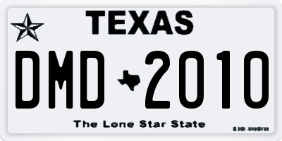 TX license plate DMD2010