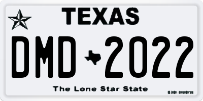 TX license plate DMD2022