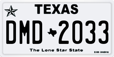 TX license plate DMD2033