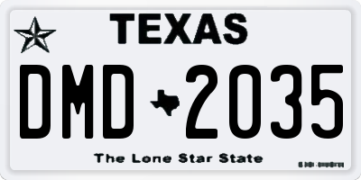 TX license plate DMD2035