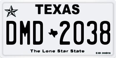 TX license plate DMD2038