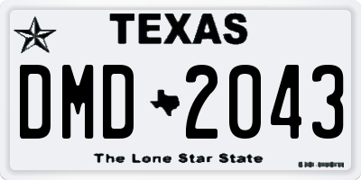 TX license plate DMD2043