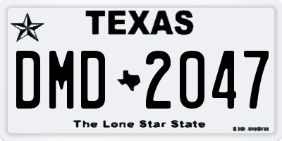 TX license plate DMD2047