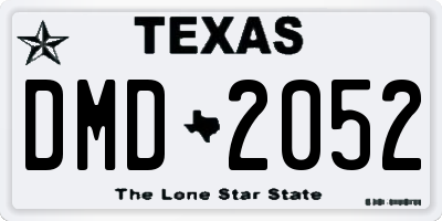 TX license plate DMD2052