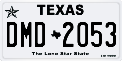 TX license plate DMD2053