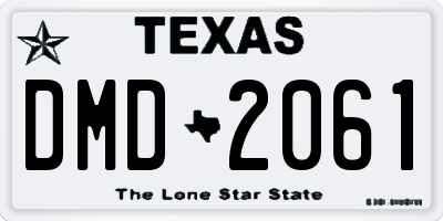 TX license plate DMD2061