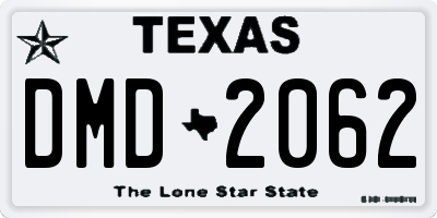 TX license plate DMD2062