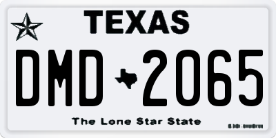 TX license plate DMD2065