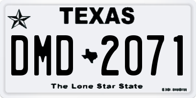 TX license plate DMD2071