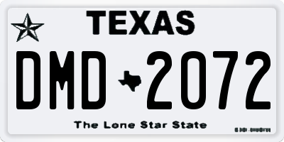 TX license plate DMD2072