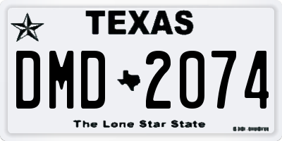 TX license plate DMD2074