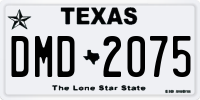 TX license plate DMD2075