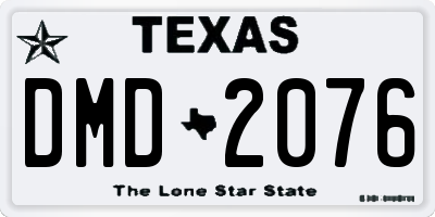 TX license plate DMD2076