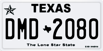 TX license plate DMD2080