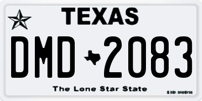 TX license plate DMD2083