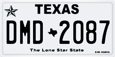 TX license plate DMD2087
